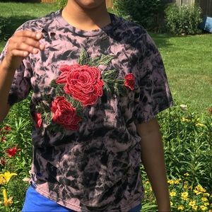 tie dye rose shirt